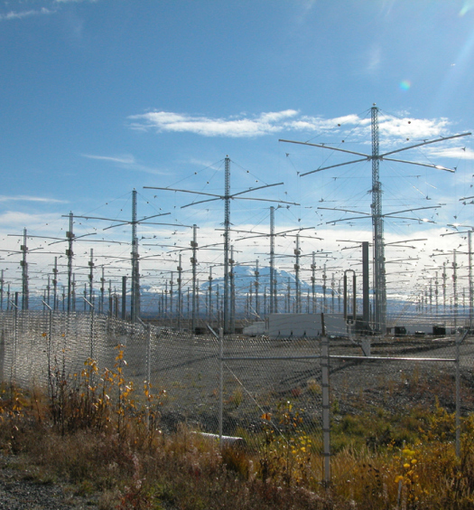 "HAARP20l" by Michael Kleiman, US Air Force - http://science.dodlive.mil/2010/02/23/haarps-antenna-array-the-kitchen-in-the-sky/. Licensed under Public Domain via Wikimedia Commons - https://commons.wikimedia.org/wiki/File:HAARP20l.jpg#/media/File:HAARP20l.jpg